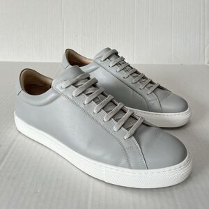 SUITSUPPLY FW1492 Gray Sneakers Lace Up Calf Leather Comfort Low Top Shoes US 10